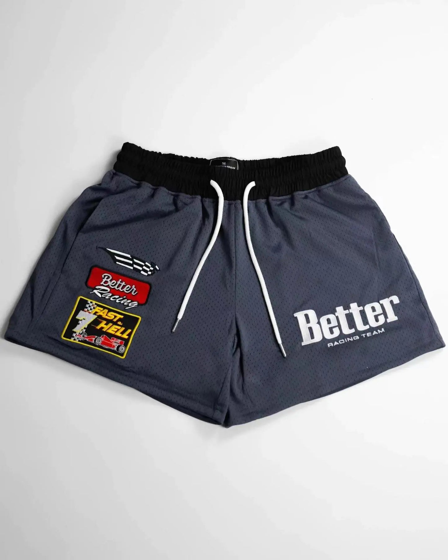 Embroidered Mesh Shorts